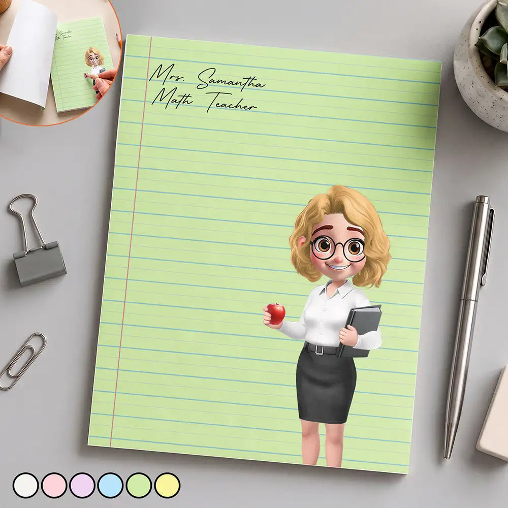 Officer,Proud,Vector - Gift For Coworker, Boss, Teacher - Personalized Custom Character With Name Notepad