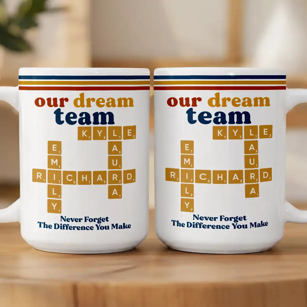 Christmas,Crossword,Gift For Colleagues,Happy,Top Market - Gift For Work Bestie - Personalized Crossword Retro Mug