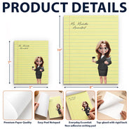 Officer,Proud,Vector - Gift For Coworker, Boss, Teacher - Personalized Custom Character With Name Notepad