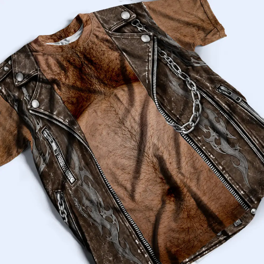 Gift For Couples, Humorous, Icon, Motorcycle, Old Couples, Top Market - Matching Costume For Couples - Personalized 3D Print Biker Outfit Full Print T Shirt