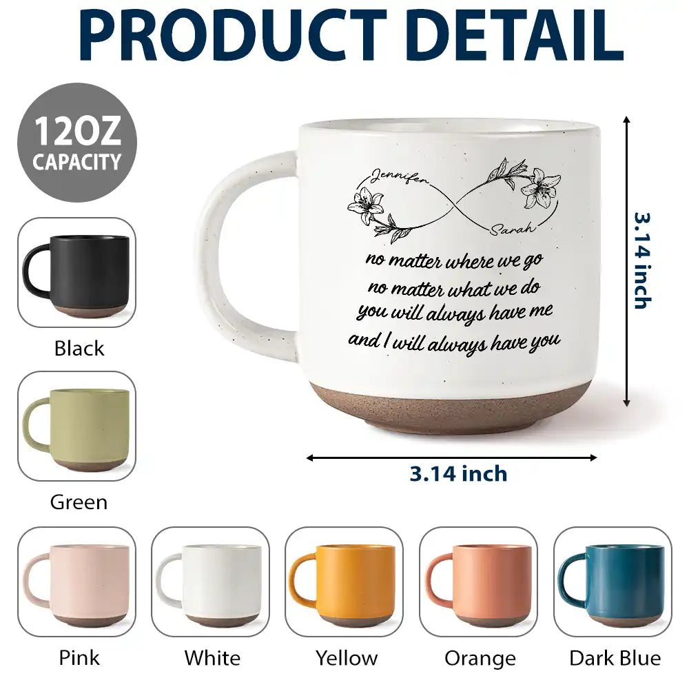 Afro Besties,Christmas,Gift For Bestie,Sentimental,Vector - Just Because Gift For Besties - Personalized Birth Month Flower Pottery Mug
