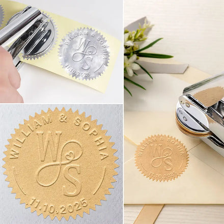 Wedding Couple - Personalized Embosser Stamp