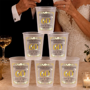 Romantic, Gift For Couples, Wedding, Custom Text - Wedding Ruby Silver Golden Diamond Anniversary - Personalized Frosted Cups