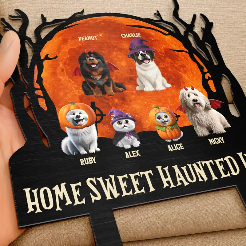 Funny,Pet Lovers,Halloween - Welcome Foolish Mortals Dog Cat Halloween - Personalized Metal Garden Stake