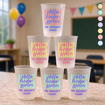 Welcome To Kindergarten First Grade - Personalized Frosted Cups