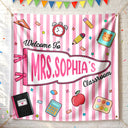 Back To School, Teacher, Inspirational, Warp Text - Welcome To My Classroom - Personalized Backdrop