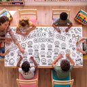 Teacher,Inspirational,Back To School,Icon,Custom Text - Welcome To Our Garden Back To School - Personalized Coloring Tablecloth
