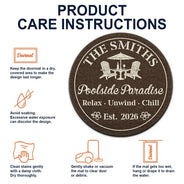 Poolside,Outdoor Decor,Summer,Top Market,Family,Cozy,Custom Text - Welcome To Our Poolside Paradise - Personalized Custom Shaped Doormat