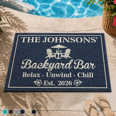 Welcome To Our Poolside Paradise - Personalized Doormat