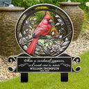Sad - When Cardinals Appear - Personalized Metal Garden Stake