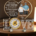 Wedding Anniversary,Gift For Couples,Gift For Husband,Gift For Wife,Happy - When We Get To The End Of Lives Couple - Personalized Acrylic Desk Clock