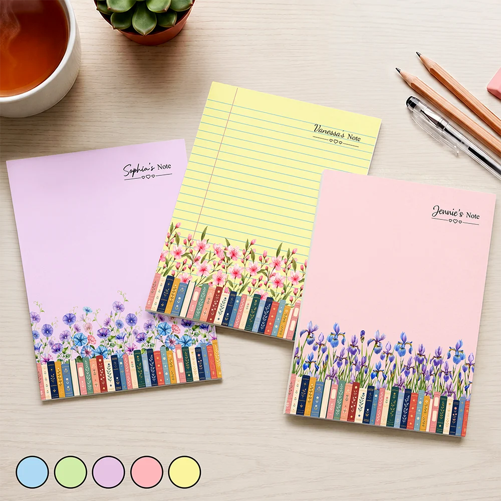 Cozy,Reading,Gift For Yourself,Gift For Women,Icon - Where Birth Flowers Bloom For Book Lovers - Personalized Notepad