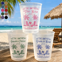 Patio, Playful, Family, Summer, Outdoor Decor, Custom Text - Where Every Hour Is Happy Hour - Personalized Frosted Cups