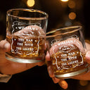 Gift For Father, Dad's Hobby, Happy - Whiskey Vintage Label The Man The Legend - Personalized Whiskey Glass