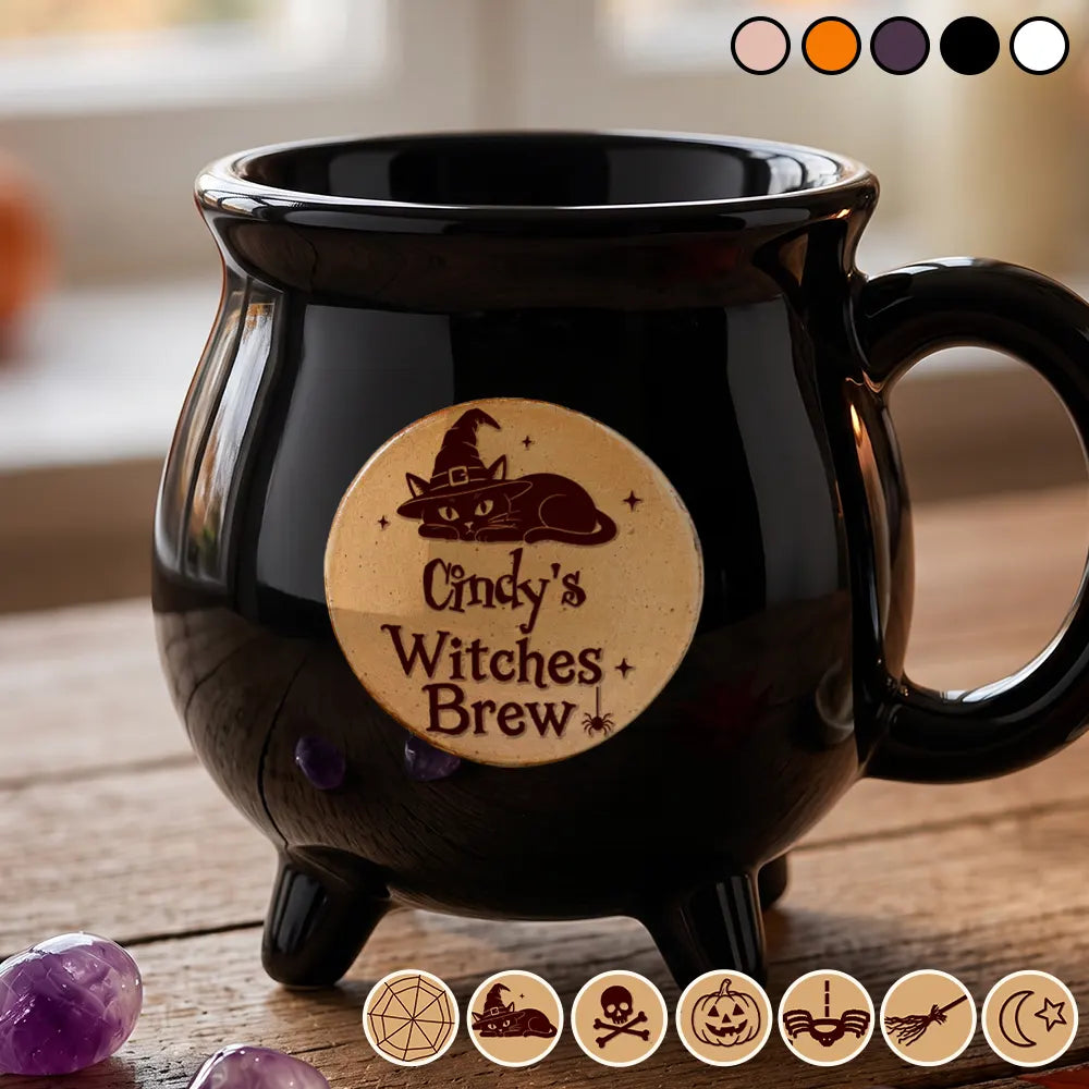 Witches Brew Halloween Style - Personalized Cauldron Mug