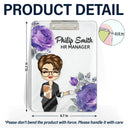 Gift For Yourself,Gift For Women,Gift For Men,Officer,Happy - Woman Man Office Floral - Personalized Acrylic Clipboard