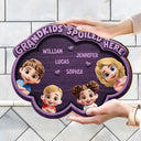 Gift For Grandma,Gift For Grandpa,Grandpa - Grandkids,Grandma - Grandkids,Gift For Women,Gift For Men,Happy - Wood Carved Effect Grandkids Spoiled Here - Personalized Custom Shaped Wood Sign