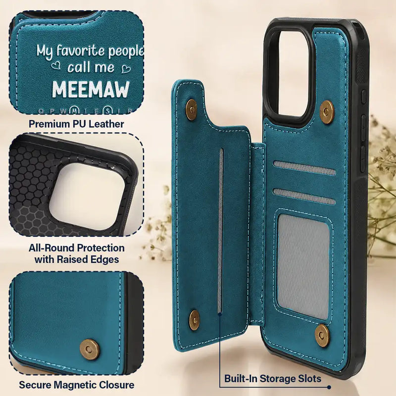 Gift For Grandma,Love,Top Market,Word Search Puzzle - Word Search Puzzle Grandma Abuela My Favorite People Call Me - Personalized Leather Flip Wallet Phone Case