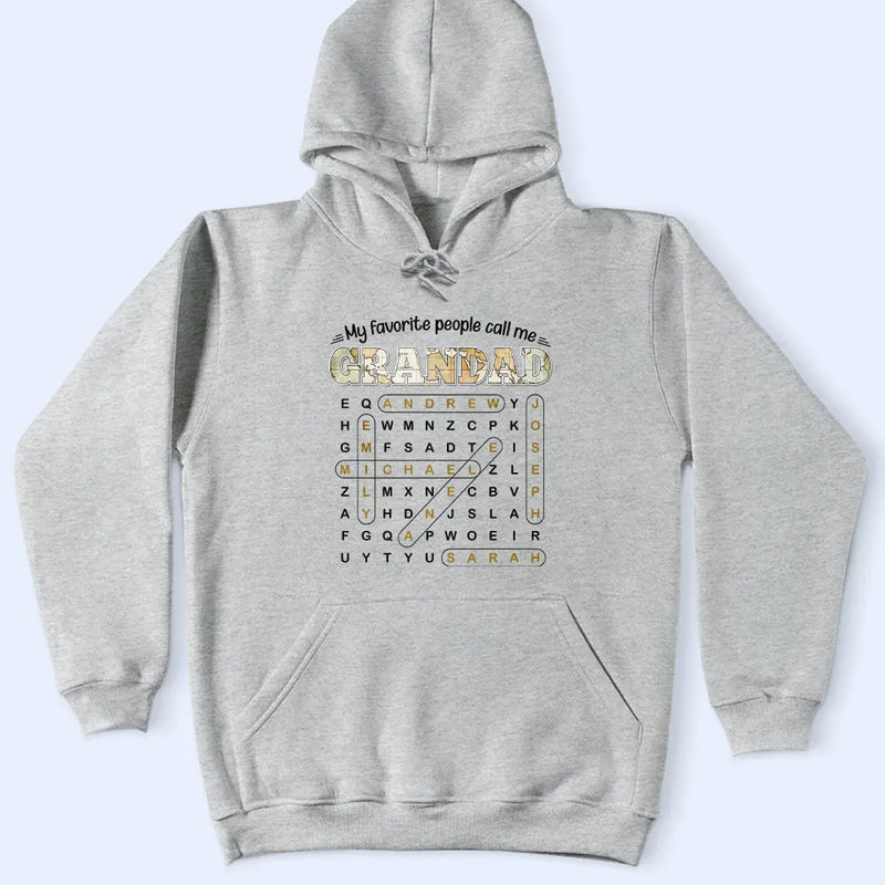 Gift For Grandpa,Gift For Father,Gift For Men,Happy - Word Search Puzzle My Favorite People Call Me Grandpa Dad - Personalized T Shirt