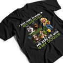 Gardening,Gift For Women,Happy,Pet Lovers,Pet Mom,Dog Lovers,Dog Mom - Work In My Garden And Hang Out With My Dogs - Personalized T Shirt