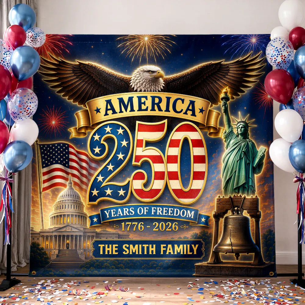 Vintage United States Of America 250th Anniversary - Personalized Backdrop