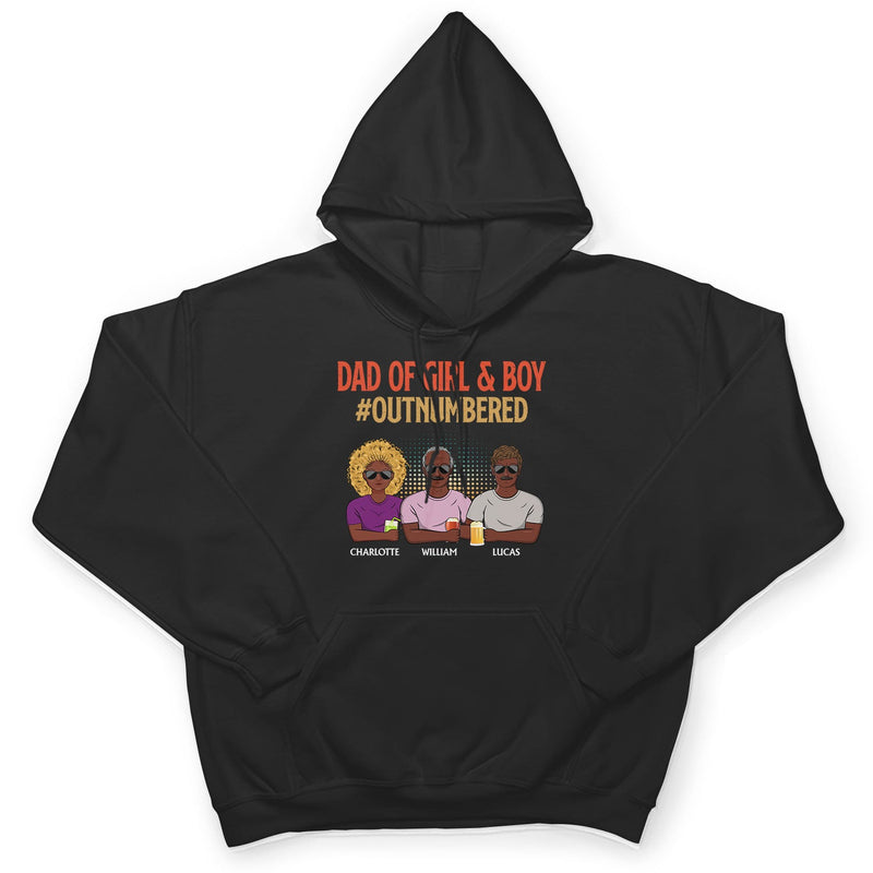 Dad Of Girls Outnumbered - Father Gift - Personalized Custom T Shirt