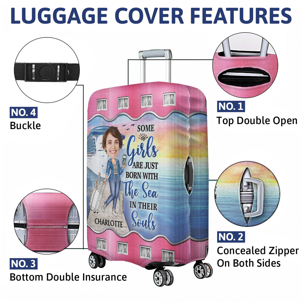 Custom Photo Just A Girl Boy Who Loves Cruising - Gift For Traveling Lovers - Personalized Custom Luggage Cover