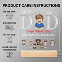 Dad We Love You Every Day - Birthday Gift For Father, Grandpa, Family - Personalized Custom 3D Led Light Wooden Base
