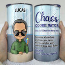 Chaos Coordinator - Funny, Anniversary, Birthday Gifts For Colleagues, Coworker, Manager, Boss - Personalized Custom 4 In 1 Can Cooler Tumbler