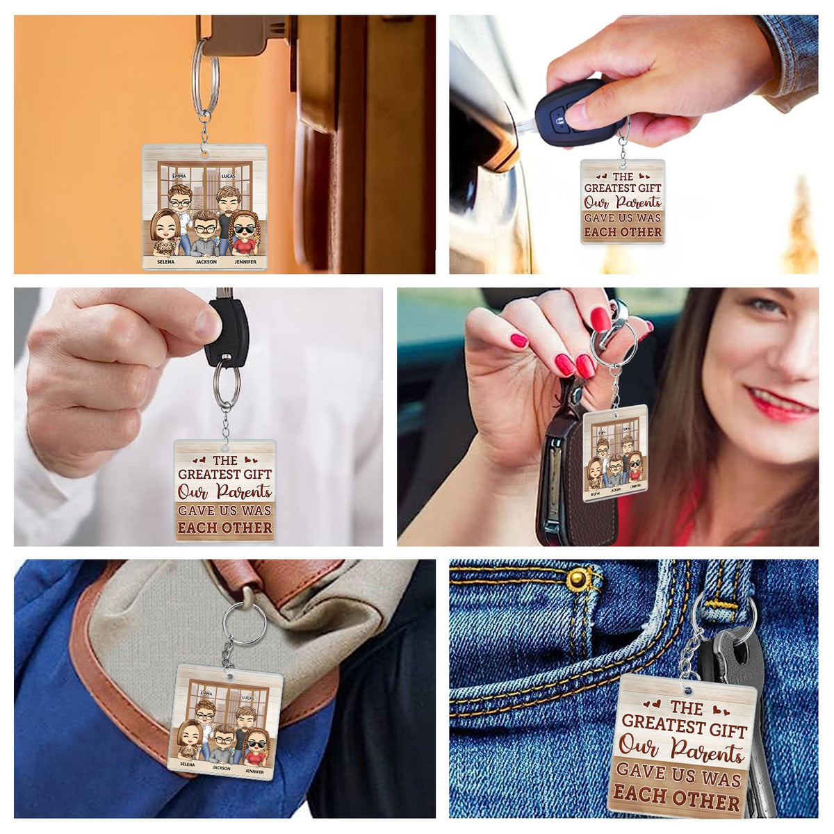 The Greatest Gift Our Parents Gave Us Was Each Other Family Sibling - Gift For Sisters And Brothers - Personalized Custom Acrylic Keychain