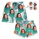 Custom Photo Funny Family Pet Face - Gift For Couples, Dog And Cat Lovers - Personalized Custom Couple Beach Shorts