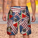 Custom Photo Funny Family Pet Face Stars And Stripes - Gift For Men, Dog And Cat Lovers - Personalized Custom Unisex Beach Shorts