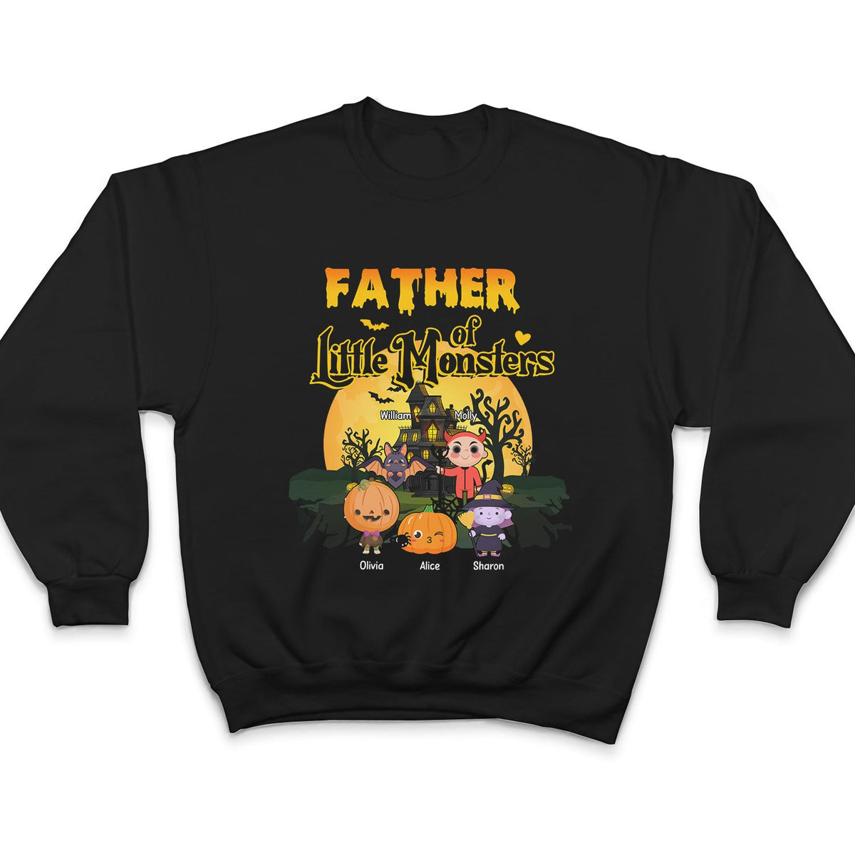 Grandma Of Little Monsters Character Costumes - Halloween Gift For Grandma, Grandparents, Mom, Dad, Family - Personalized T Shirt