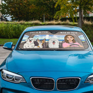 Life Is Better With My Pets - Gift For Pet Lovers - Personalized Auto Sunshade