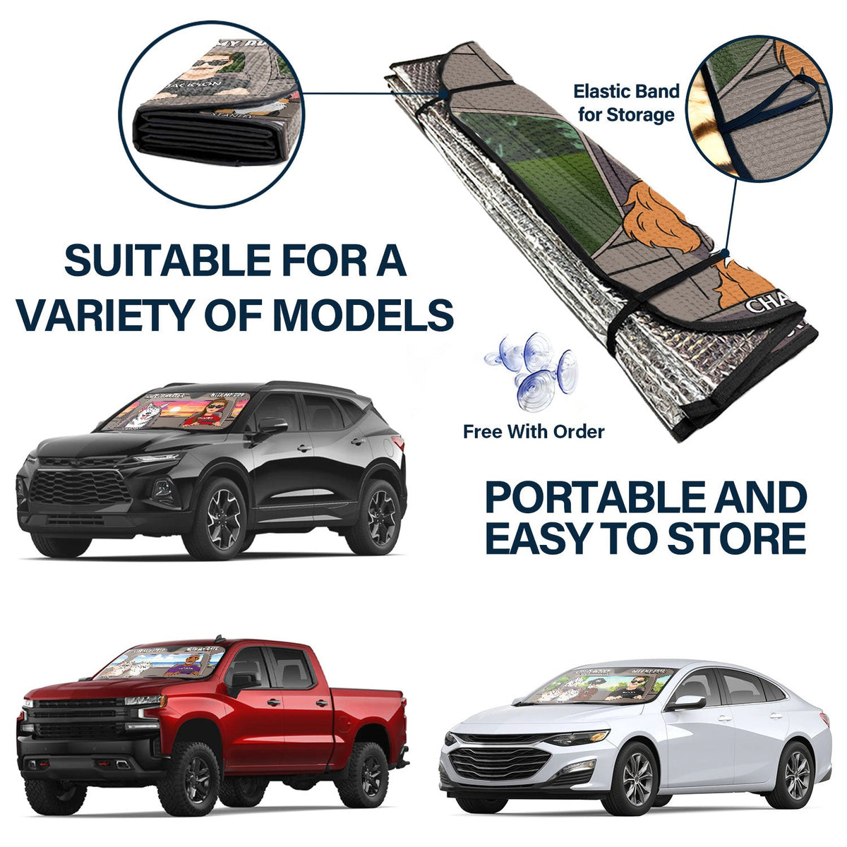 Life Is Better With My Pets - Gift For Pet Lovers - Personalized Auto Sunshade