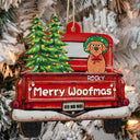 Merry Woofmas - Christmas Gift For Dog Lovers - Personalized Wooden Cutout Ornament