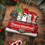 Merry Woofmas - Christmas Gift For Dog Lovers - Personalized Wooden Cutout Ornament