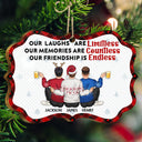 Our Laughs Are Limitless - Christmas Gifts For Besties, Best Friends - Personalized Medallion Wooden Ornament