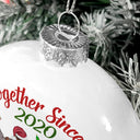 Together Since - Christmas Gift For Couples, Husband, Wife - Personalized White Flat Ball Ornament
