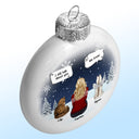 I Miss You - Christmas Memorial Gift For Pet Lovers, Dog Mom, Dog Dad, Cat Mom, Cat Dad - Personalized White Flat Ball Ornament