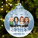 Besties Best Team Forever - Christmas Gift For Colleagues, Sisters, Brothers, Siblings, Best Friends - Personalized Custom Shaped Acrylic Ornament
