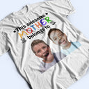 Custom Photo This Awesome Mommy Daddy Belongs To - Birthday, Loving Gift For Mother, Father, Grandma, Grandpa - Personalized T Shirt