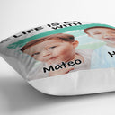 Custom Photo Life Is Better With Grandkids - Birthday, Loving Gift For Mother, Father, Grandma, Grandpa - Personalized Pillow