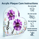 First Mom Now Grandma - Gift For Mothers, Grandmas, Aunties - Personalized Heart Shaped Acrylic Plaque