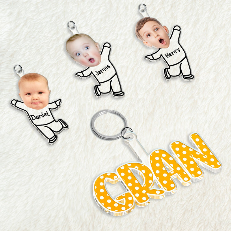 Custom Photo Nana, Mom, Auntie - Birthday, Loving Gift For Mother, Grandma, Grandmother - Personalized Acrylic Tag Keychain