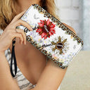 First Mom Now Grandma - Gift For Mothers, Grandmas, Aunties - Personalized Leather Long Wallet