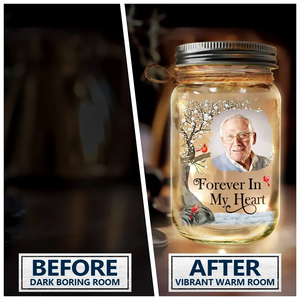 Custom Photo I'm Always With You - Personalized Mason Jar Light
