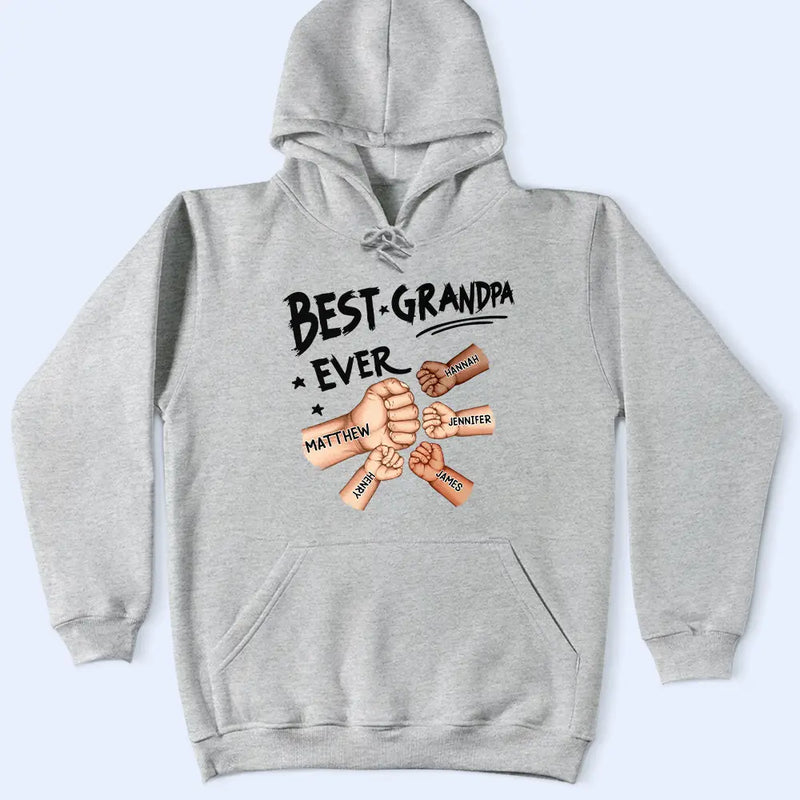 Gift For Father,Gift For Grandpa,Dad - Children,Happy - Best Dad Grandad Ever Fist Bump - Personalised T Shirt