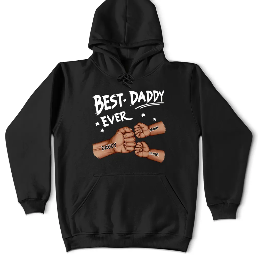 Gift For Father,Gift For Grandpa,Dad - Children,Happy - Best Dad Grandad Ever Fist Bump - Personalised T Shirt