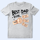 Gift For Father,Gift For Grandpa,Dad - Children,Happy - Best Dad Grandad Ever Fist Bump - Personalised T Shirt